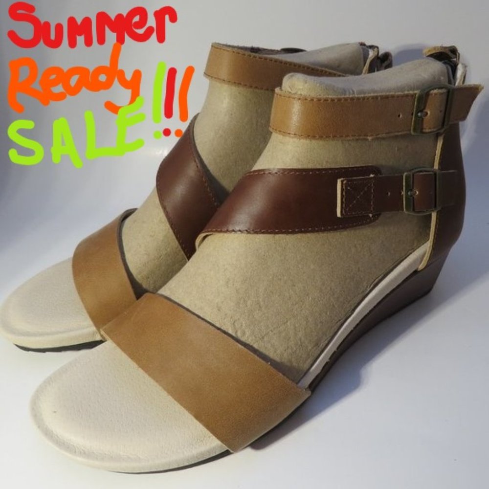 New!    Markdown ! JAMBU Leather Wedge Sandals